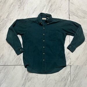 vintage 1970s L.L. Bean green corduroy button-down